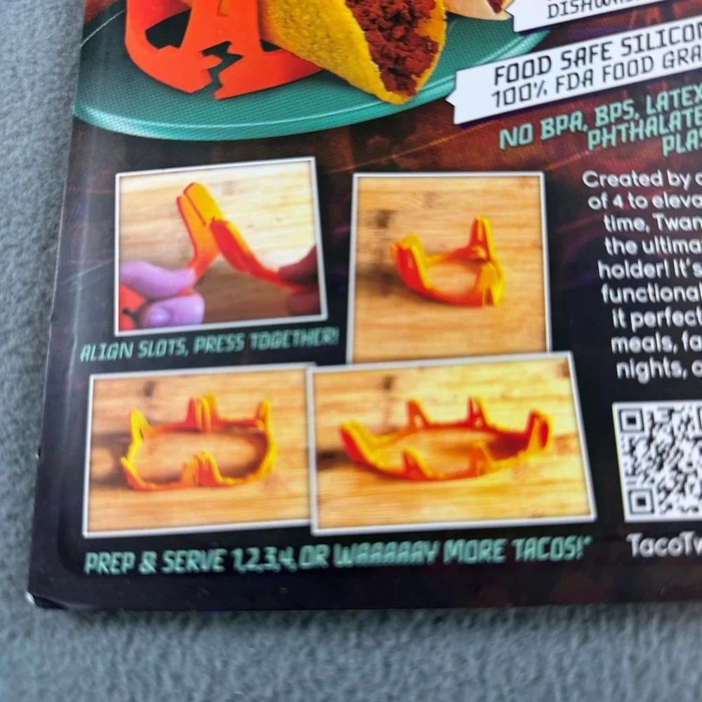 Twangler The Taco Wrangler Silicone Taco Holder Set Teal Blue Microwave Safe